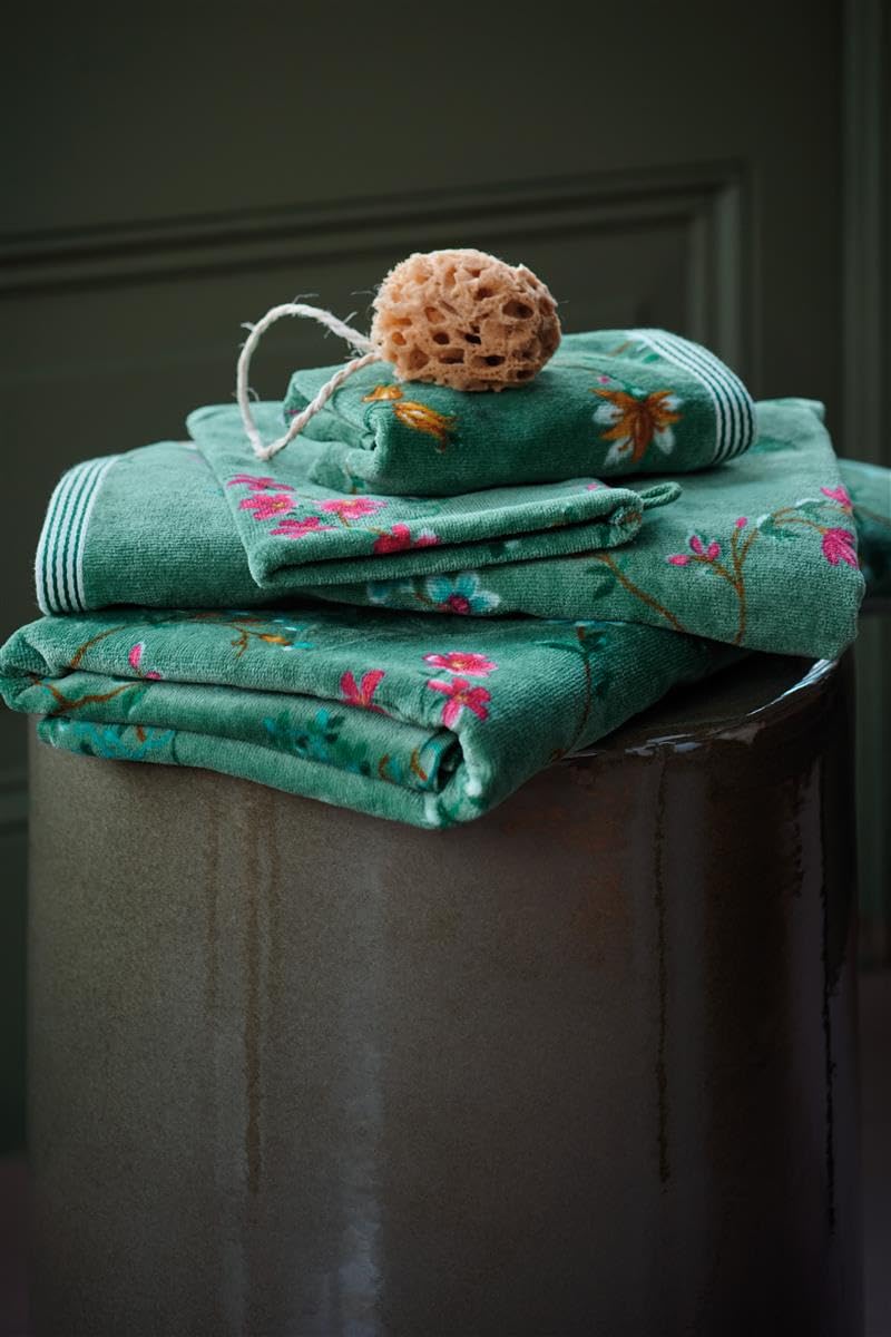 Pip Studio Toalla de ducha Les Fleurs | verde - 70 x 140