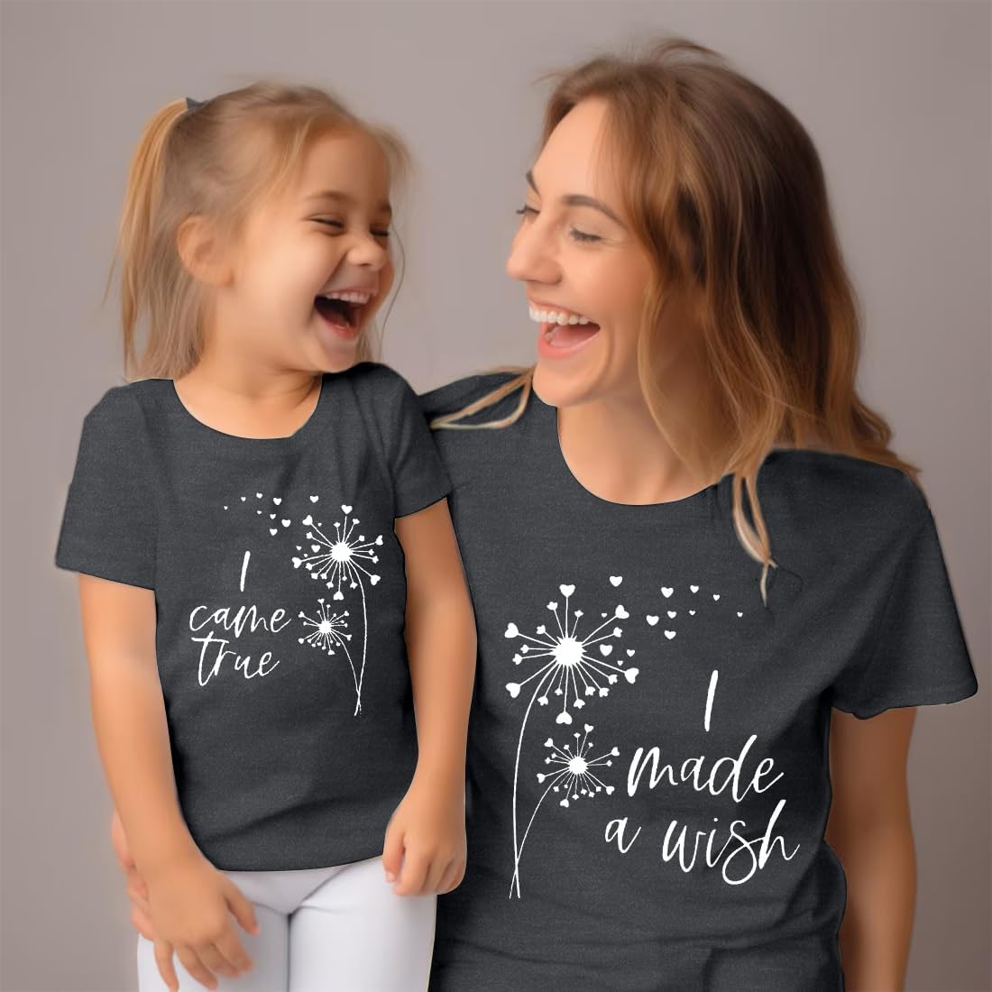 Mom and Daughter Matching Outfits I Made a Wish Mommy and Me Shirts Mom and Baby Matching Shirt - Image 3