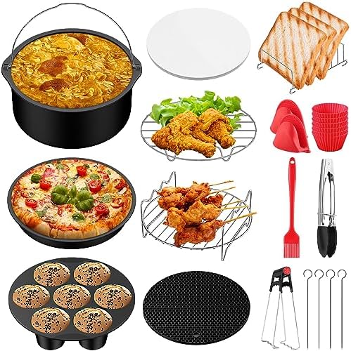 Accessori Friggitrice Ad Aria JOPHEK - Set 5 Pezzi In Silicone, Cestini 20cm Per Cucina Senza Olio - Foto 8