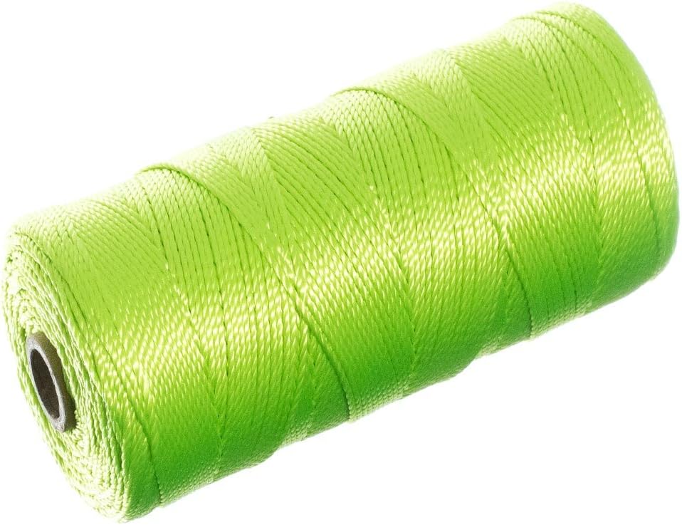 Twisted Nylon Mason Line #18 - Paracord Planet - Oil, Acid, Moisture, Rot Resistant - Twine String for DIY Projects, Crafting, Masonry, Marine, Commercial, Gardening (275 feet - Fluorescent Yellow)