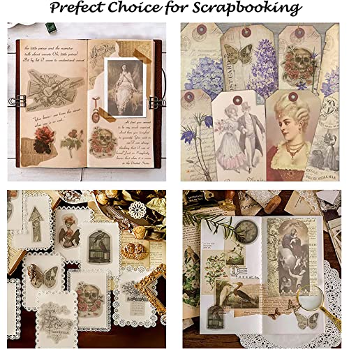 Limmoz Vintage Scrapbooking Stickers Pack, Diy Antique Embellishment Washi Paper Stickers, 120Pcs Retro Aesthetic Stickers For Art Craft Notebook Album Invitations Journals Planners #TOP1