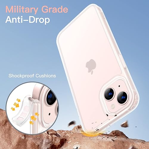 Miniatura 15 de JETech Funda mate para iPhone 13 de 6.1 pulgadas, a prueba de golpes, protección contra caídas de grado militar, cubierta trasera translúcida