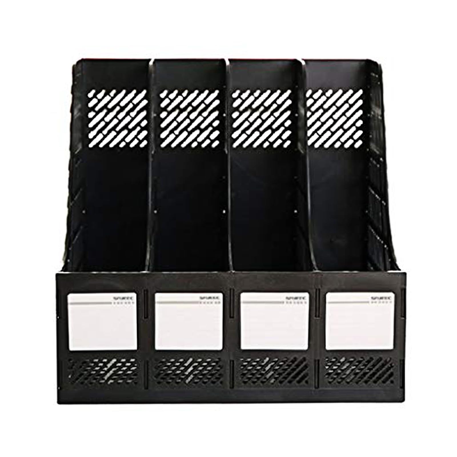 Elezeal Magazine File Holder, Sturdy HIPS Plastic 4 Vertical Book Organiser with Hollow Design - Image 3