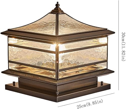 Miniatura 2 de Luces de poste al aire libre, faro de columna de cobre nuevo chino al aire libre impermeable columna faro hogar jardín luz de pared Villa puerta