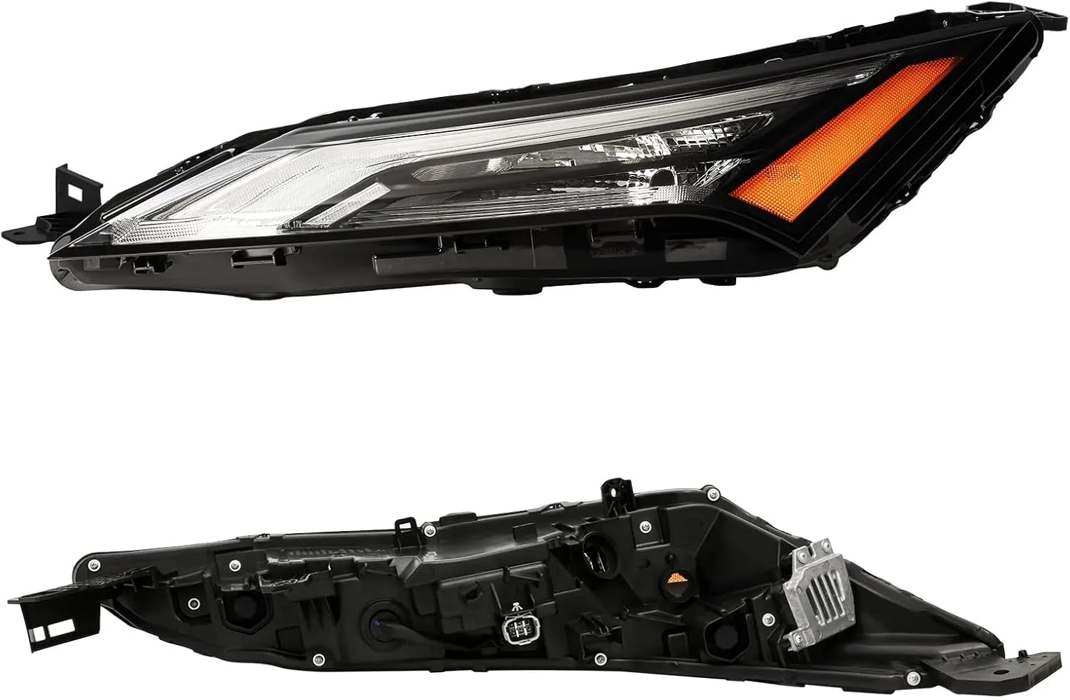 PENSUN Headlights Assembly Fit for 2021 2022 2023 Nissan Rogue, Headlamp Assembly Pair Replacement, Clear Lens Amber Reflector, Left Driver Side
