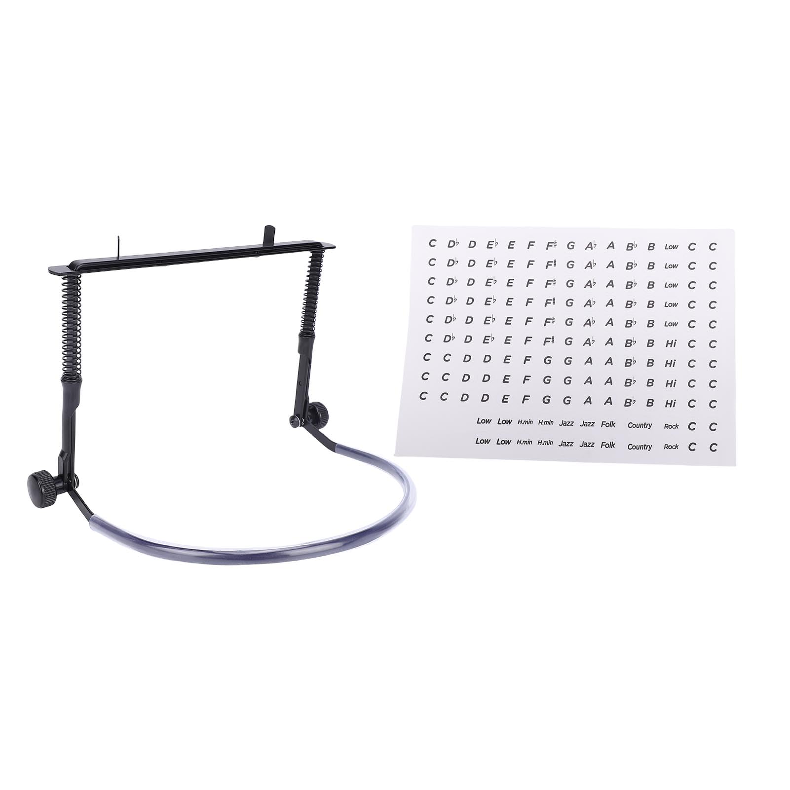 POENVFPO Soporte del Cuello de la Armónica, Soporte de Ajuste de ángulo Rápido de la Aleación para 10 y 24 Hoyos para Práctica