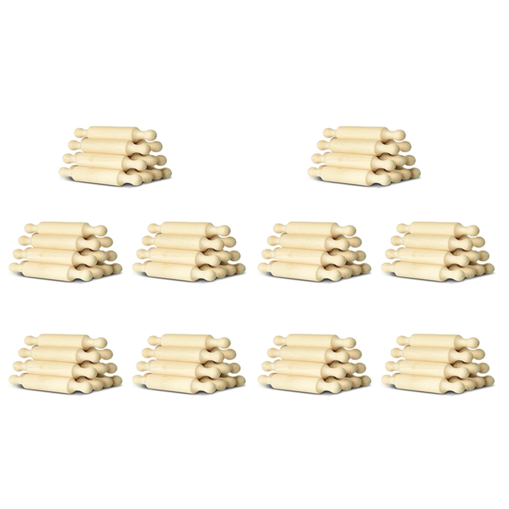 100X Mini Rodillo de Madera de 6 Pulgadas de para Hornear Cocina Rodillo Pequeño Rodillo de Masa de Madera para Niños Pasta de Fondant