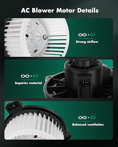 Vista 313 de SCITOO 700188 Reemplazo del motor del ventilador HVAC con jaula de ventilador para Toyota Tacoma 2005-2015, reemplazo OE - 87103-04043, 87103-04044