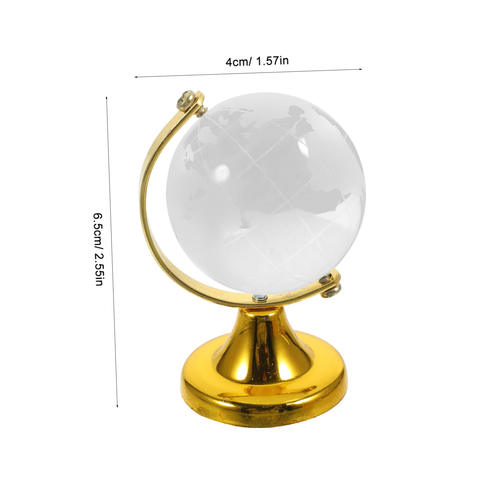 Angoily Crystal Globe Decoration Transparent World Globe with Stand Golden World Map Handicraft for Home Office Classroom Store Decor