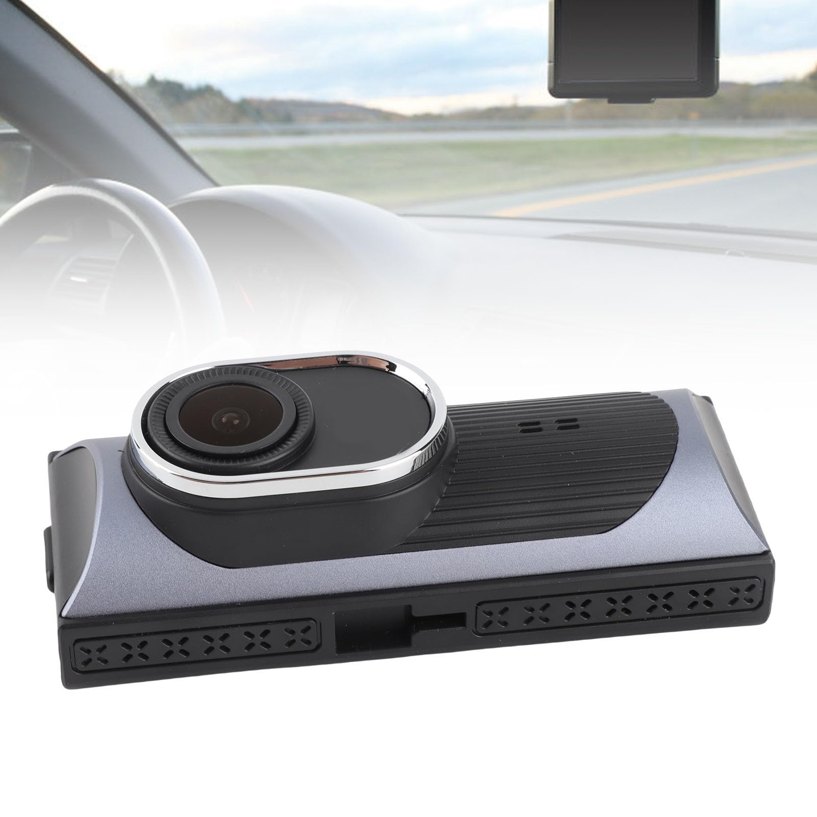 Videocamera da Cruscotto Anteriore Posteriore 4K, Registratore Auto con | Custodia in ABS, Visione Notturna, Blocco Collisioni, Tracciamento Percorso