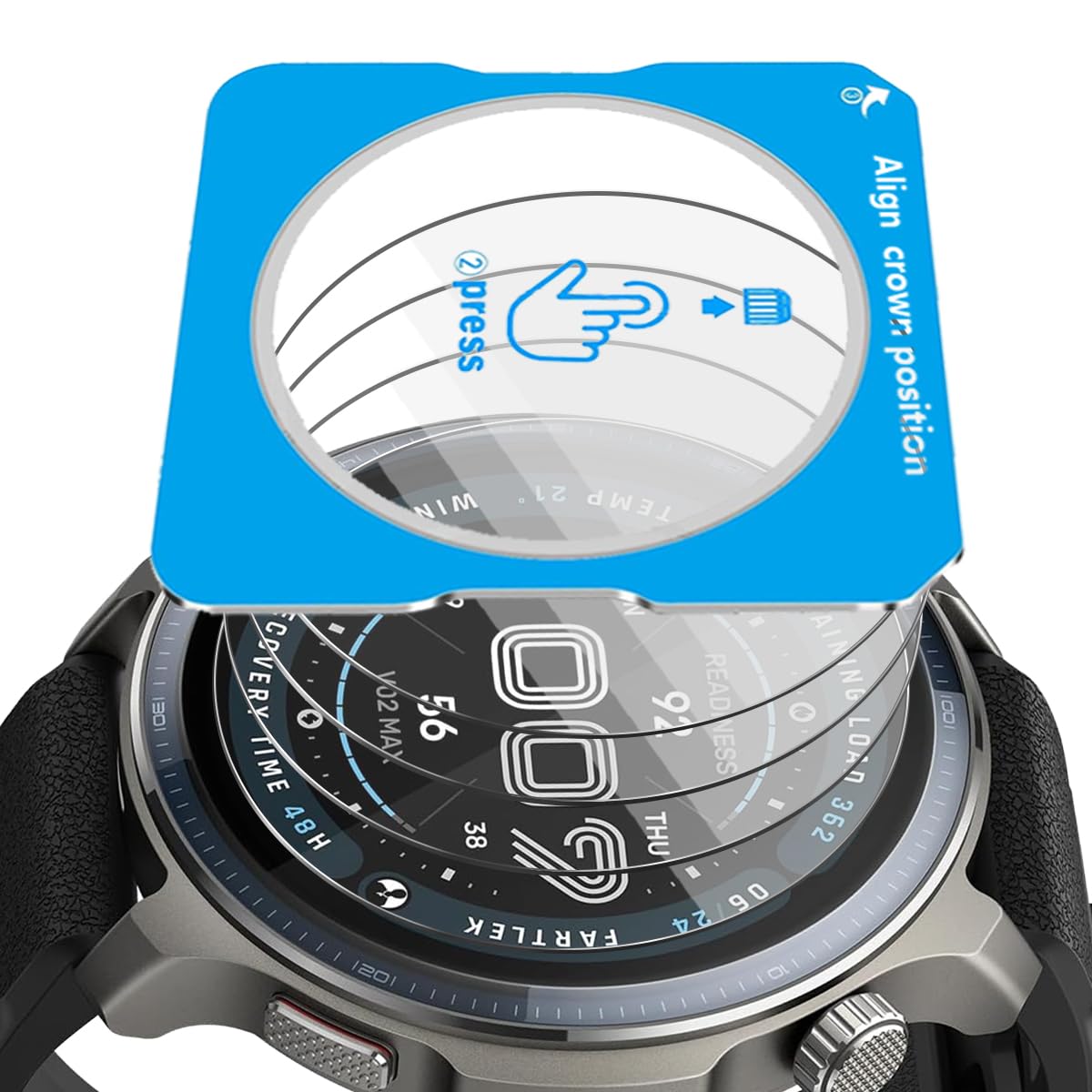 4 Piezas Protector de Pantalla para Amazfit Balance 2 Cristal Templado, Sensible al Tacto, Resistente a los Arañazos, Sin Burbujas, HD Cobertura Completa Vidrio Templado