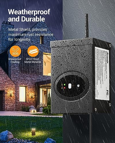 Dewenwils 120W Smart Low Voltage Landscape Transformer, 2.4Ghz Wifi, Works With Alexa & Google Home, 120V Ac To 12V Ac For Led Landscape Lights, Outdoor Lighting, Etl & Fcc Listed #TOP5
