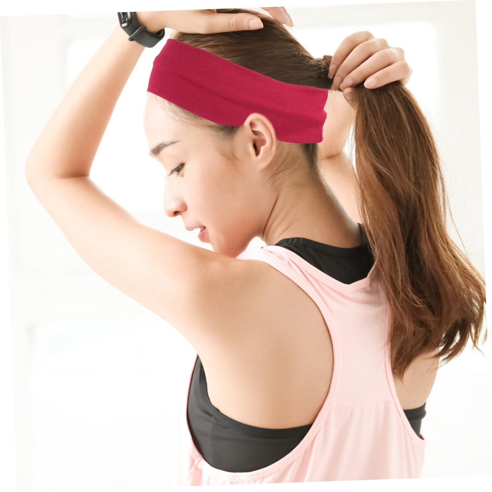 Happyyami 24pièces Bandeaux De Yoga Antidérapants Élastiques pour Filles Accessoires De Sport pour Course Fitness Et Activités Extérieures Foncé Foncé