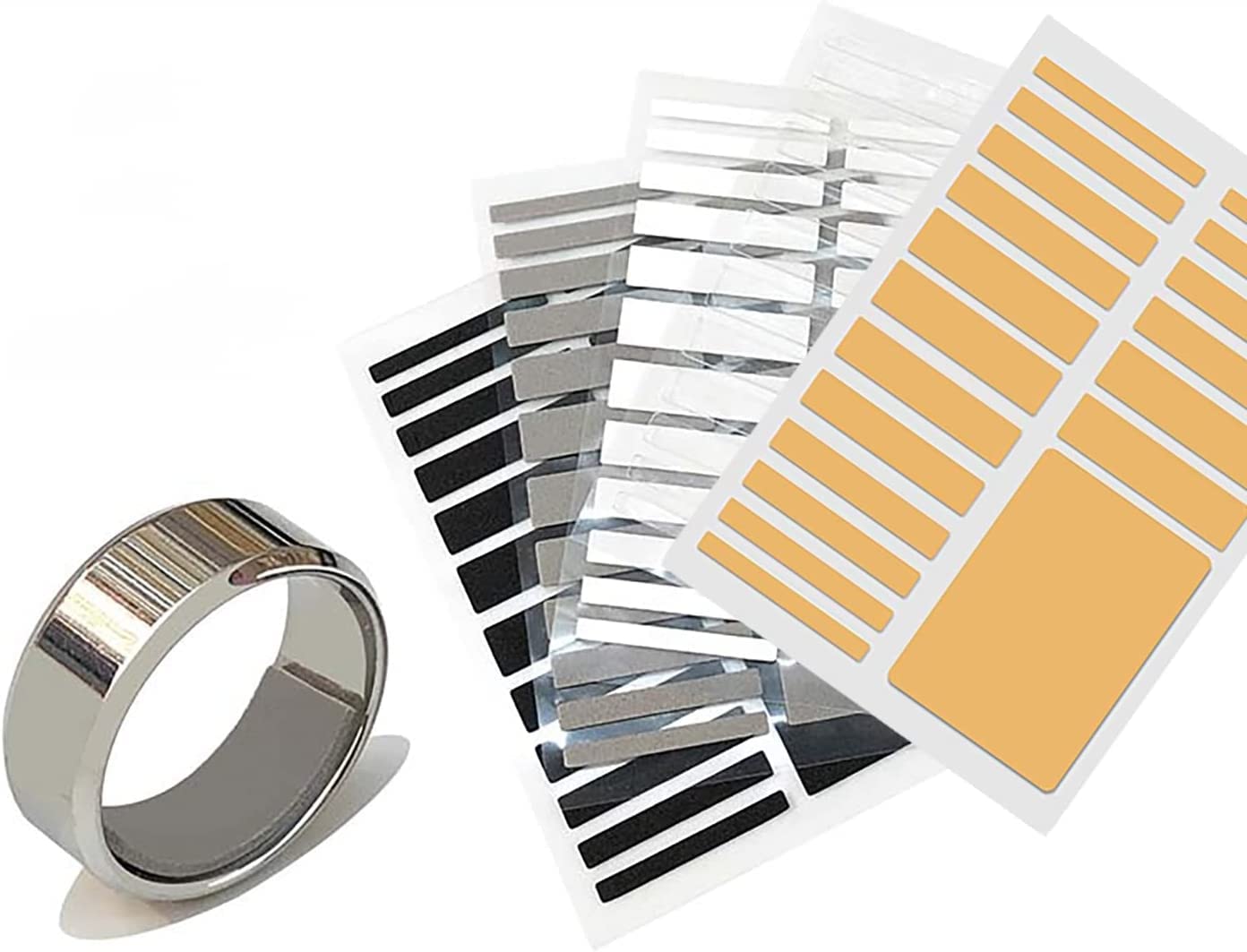 Amzuia 12 Sheets/224 Pieces Invisible Ring Size Adjuster,Clear Invisible Ring Size Reducer Ring Spacer Ring Guards for Women Loose Rings