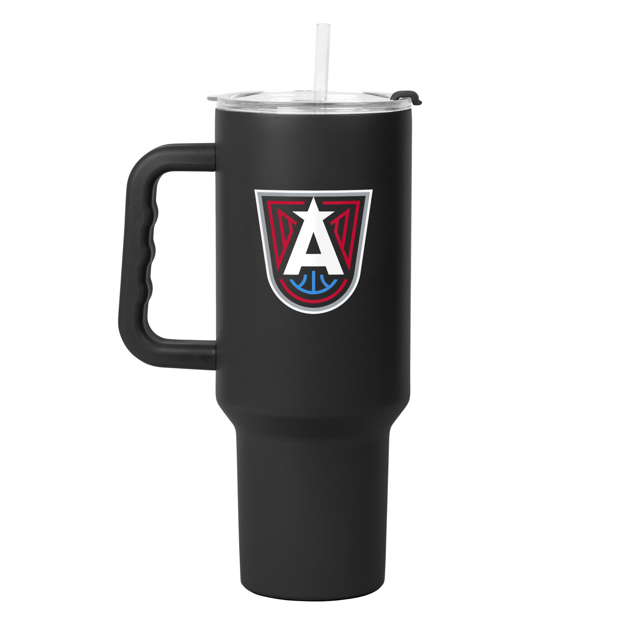 FANMATS WNBA Atlanta Dream 40 oz Stainless Steel Handle Tumbler – Durable Powder Coat Finish - Fits Most Cup Holders, Officially Licensed WNBA Cup - Comes With Straw, Keeps Drinks Cold For Hours