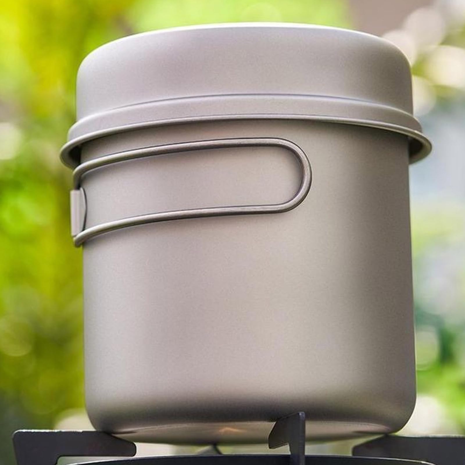 Casseroles de camping en métal avec poignée pliable et portable