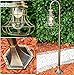 Produktbild Außenleuchte Borkan, Stehleuchte in antikem Look, Aluguß in Schwarz/Gold mit Klarglas-Scheiben, Wegeleuchte 125,5 cm, Retro/Vintage Gartenlampe, E27-Fassung, je max. 60 Watt, IP44