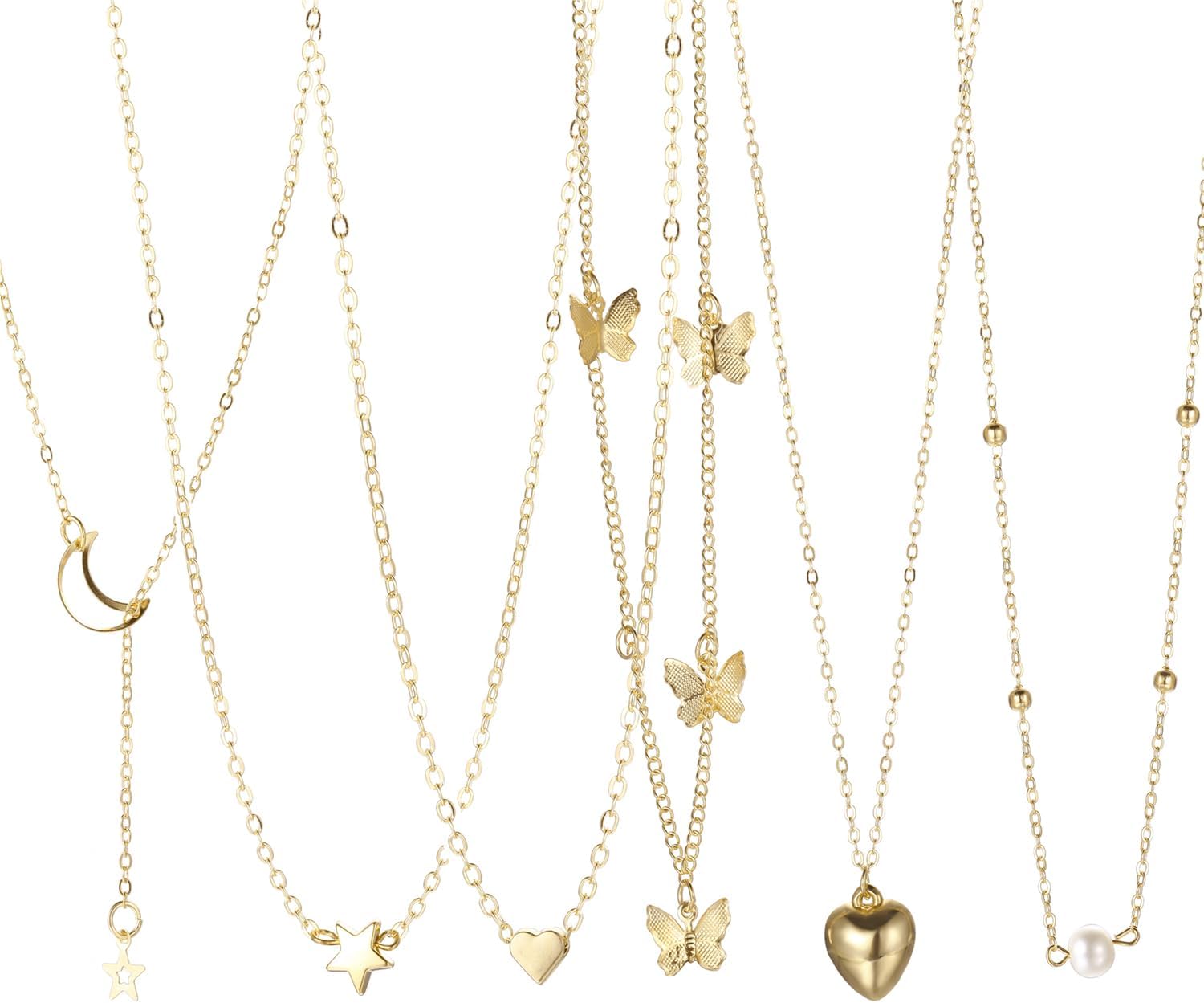 6 Pcs Combo Latest Stylish Western Necklace Jewellery Set for Women Pendant Necklace Gifts for Girls