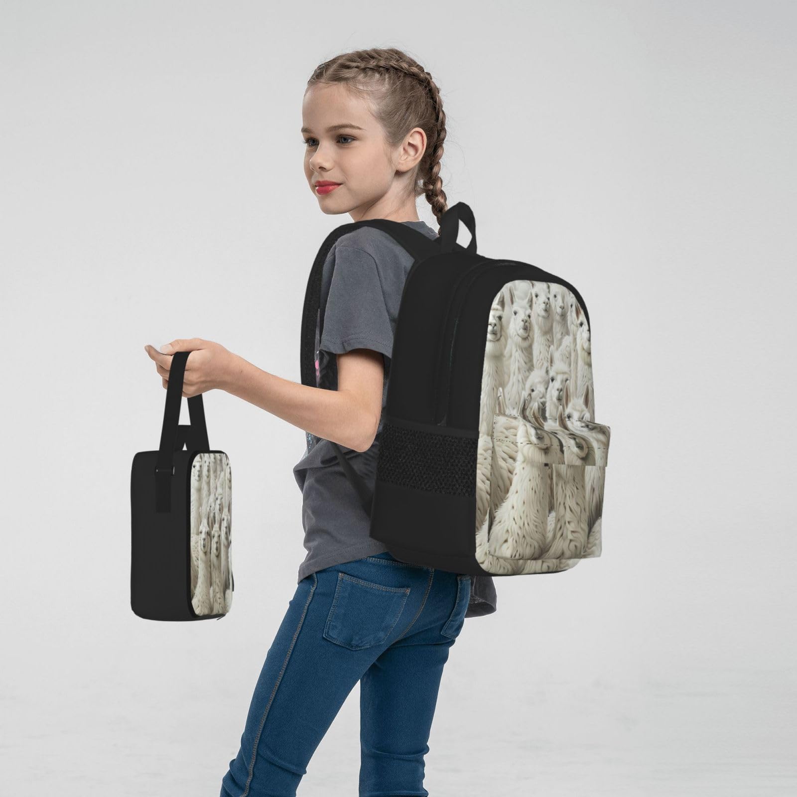 Zaino, borsa portapranzo, astuccio, set da 3 pezzi, per lavoro e