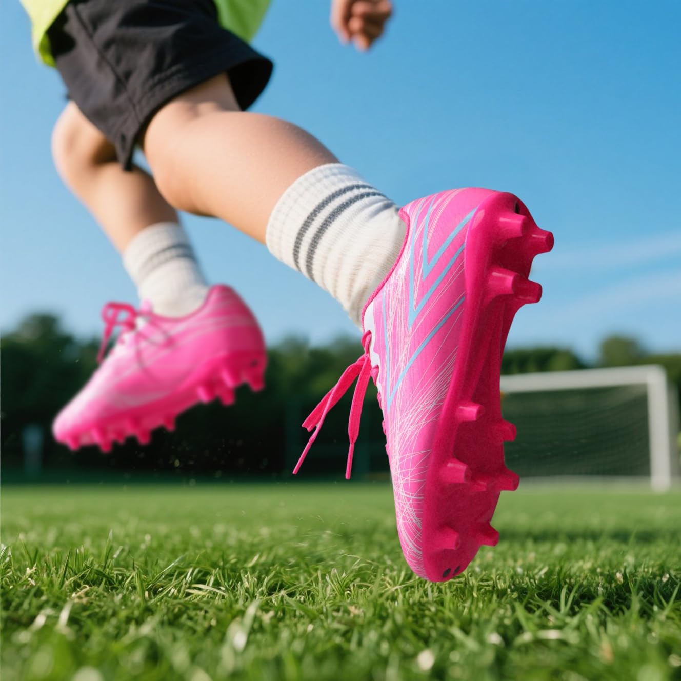 DREAM PAIRS Boys Girls Soccer Cleats Kids Youth Firm Ground Football Shoes for Little/Big Kid