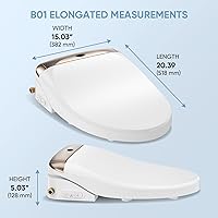 Vista 6 de LEIVI Asiento de inodoro bidé eléctrico con control remoto inalámbrico y panel lateral, múltiples modos de rociado, asiento calefactado ajustable