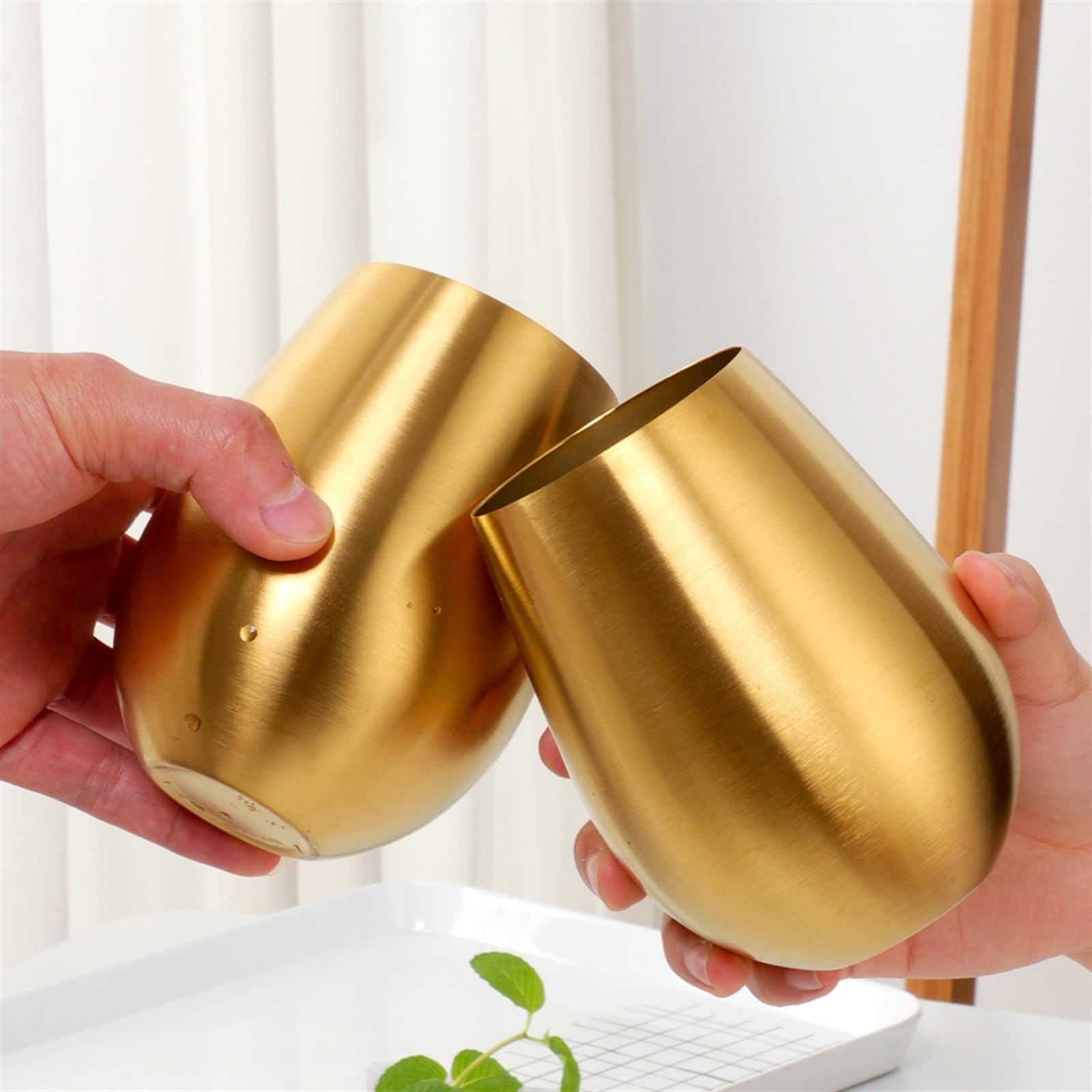 Kubki do kawy, Kubek do kawy ze stali nierdzewnej o pojemności 500 ml Wielokolorowy pasek Na zewnątrz Piwo Wino Koktajl Sok Mleko Szklanka(Gold)