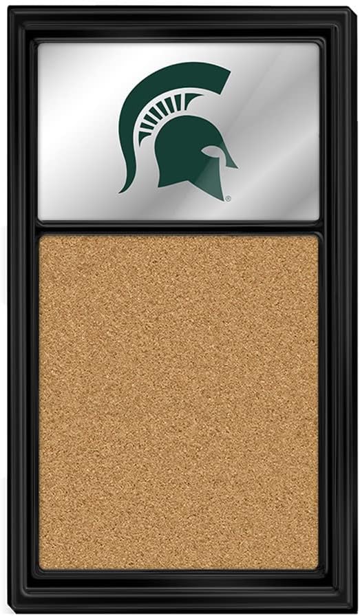 The Fan Brand NCAA Michigan State Spartans - Helmet - Mirrored Cork Note Board - Sports Team Bar Sign Décor: Home, Dorm, Garage, Office, Fan Cave
