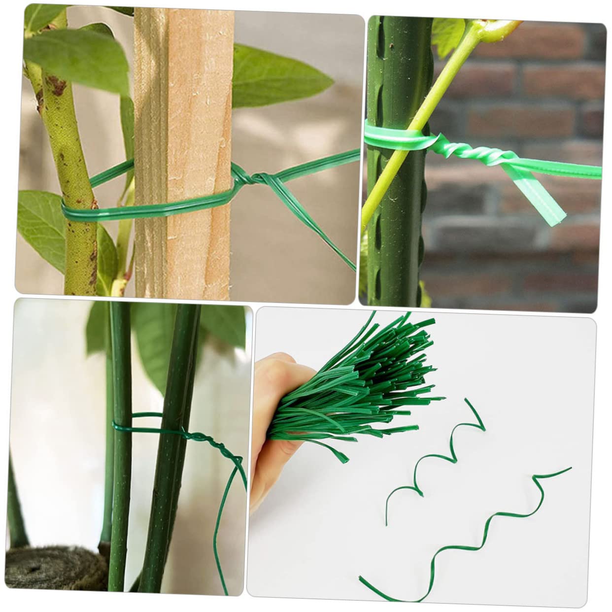 ifundom 4 Sätze Gartenbinder Pflanzenschnur Gartenklammern Pflanzen Flexibler Draht Pflanzenbinder Baumstützpfähle Wiederverwendbare Gartenschnur Robuste 500 Stück * 4
