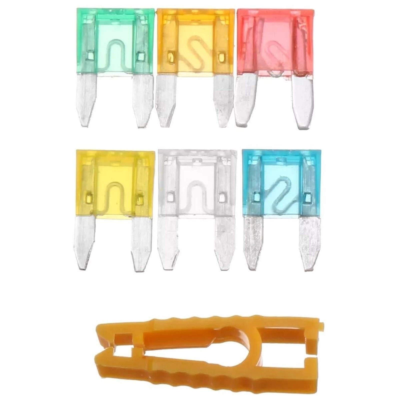 Juego de Surtido de Caja de fusibles de Mini Cuchilla, Kit de Soporte de fusibles para Camiones automotrices, Conectores de 120 Piezas