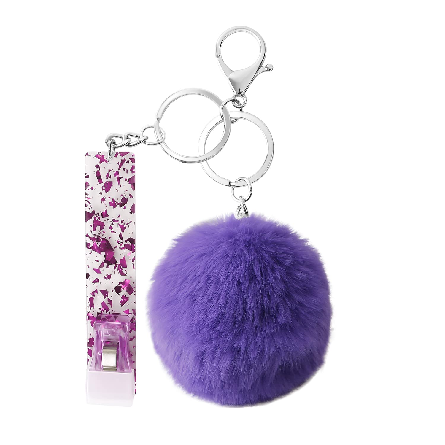 Card Grabber for Long Nails Keychain with Pom Pom, Credit Card/Debit Card/ATM Card Grabber Clip, Purple, Standard-image-37