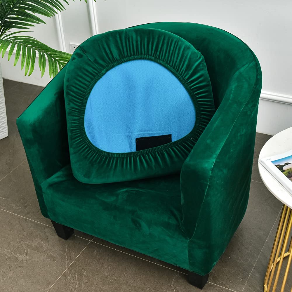 Topchances 2 Fundas para Silla de Club de bañera, Funda de sofá de Alta Elasticidad con Funda de cojín, Protector de Muebles de Terciopelo Suave para Comedor, Sala de Estar, Oficina, recepción