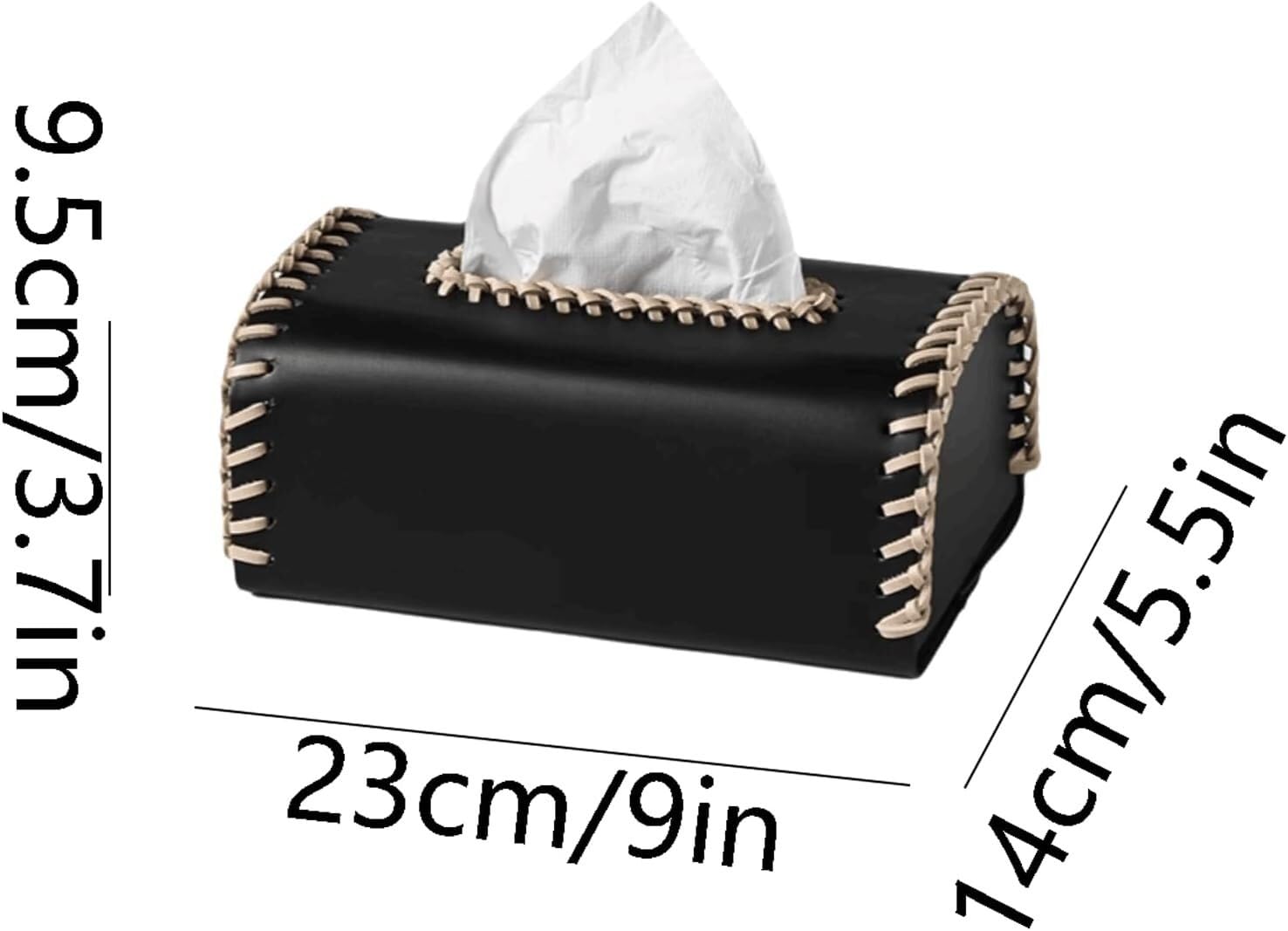 pudełko na chusteczki, Wielokolorowa skórzana osłona na pudełko chusteczki, zdejmowana do domu, biura i kuchni(Gray)