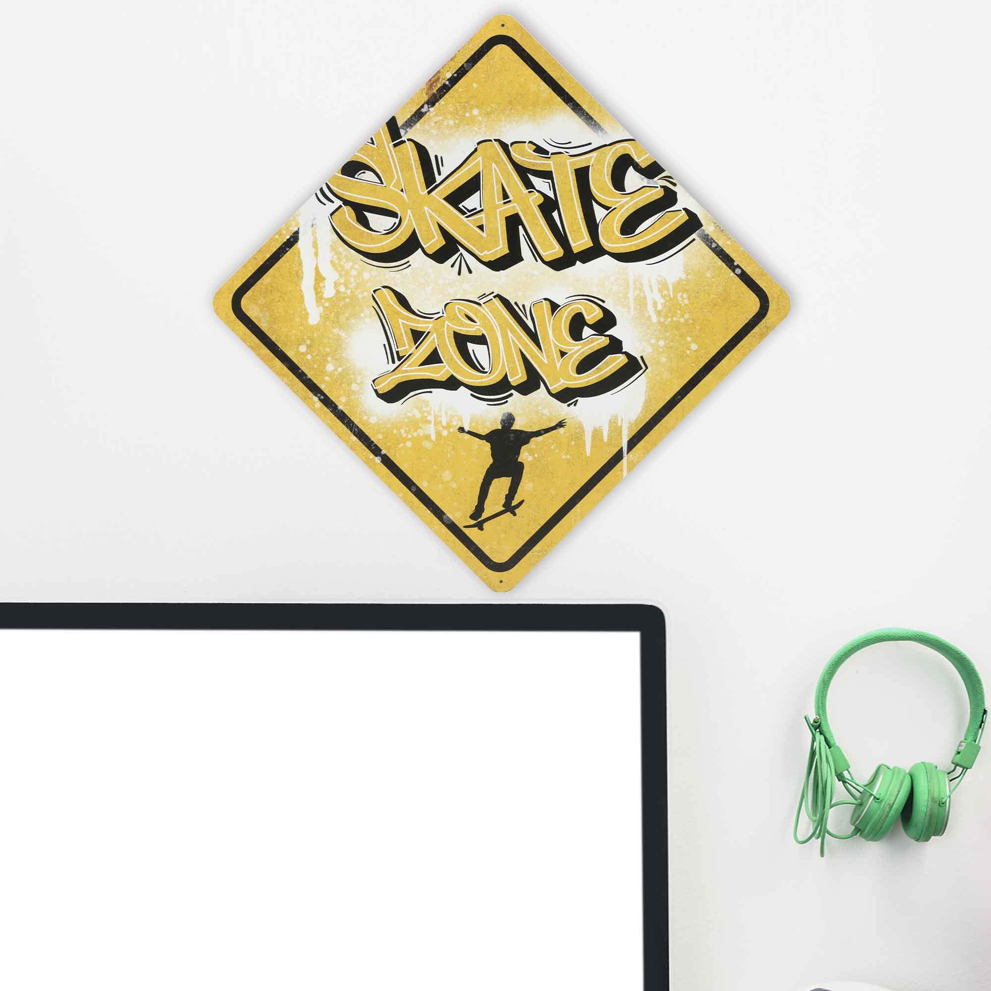 Amazon.co.jp: Skate Zone スケートボード メタルサイン