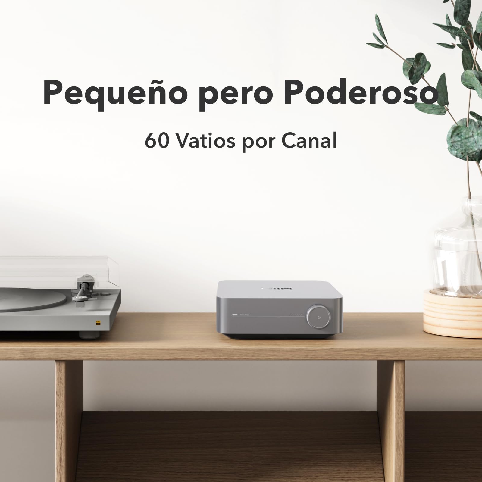 WiiM Amp: Amplificador de Streaming Multiroom | Compatible con AirPlay, Google Cast, Alexa | HDMI, Control por Voz | Transmite Desde Spotify, Amazon Music, Tidal y más | Gris Espacial