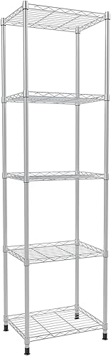 Miniatura 5 de Estante de almacenamiento de 5 niveles de capa fija de metal, estante de almacenamiento de alambre, estantes de almacenamiento de metal, capacidad