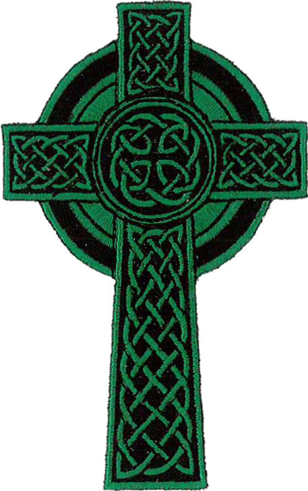 Another Quality Product From Klicnow Green Celtic Cross (Green) Embroidered Patch 6Cm X 10Cm