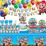 🍭【Zeit & Arbeit Sparen】Geburtstag Deko Partyset convenient to carry,easy to clean, verbringen Sie mehr Zeit mit Familie und Freunden.Das spart Zeit und Mühe und erspart den lästigen Abwasch nach Partys und Geburtstagsfeiern.