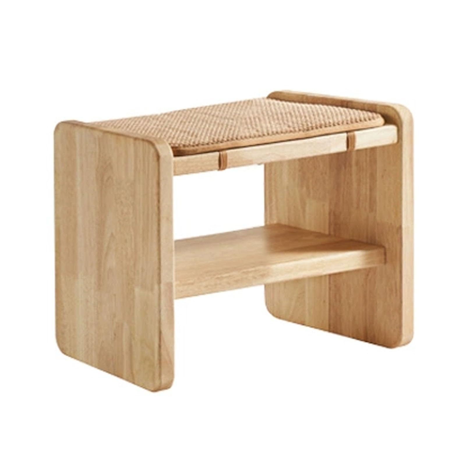 Shoe Changing Stool All Wooden Shoe Stool Shoe Rack Simple Household Bench at Door Entrance Wooden Stool Cushioned Length 46cm/66cm/86cm(66 * 30 * 40cm)