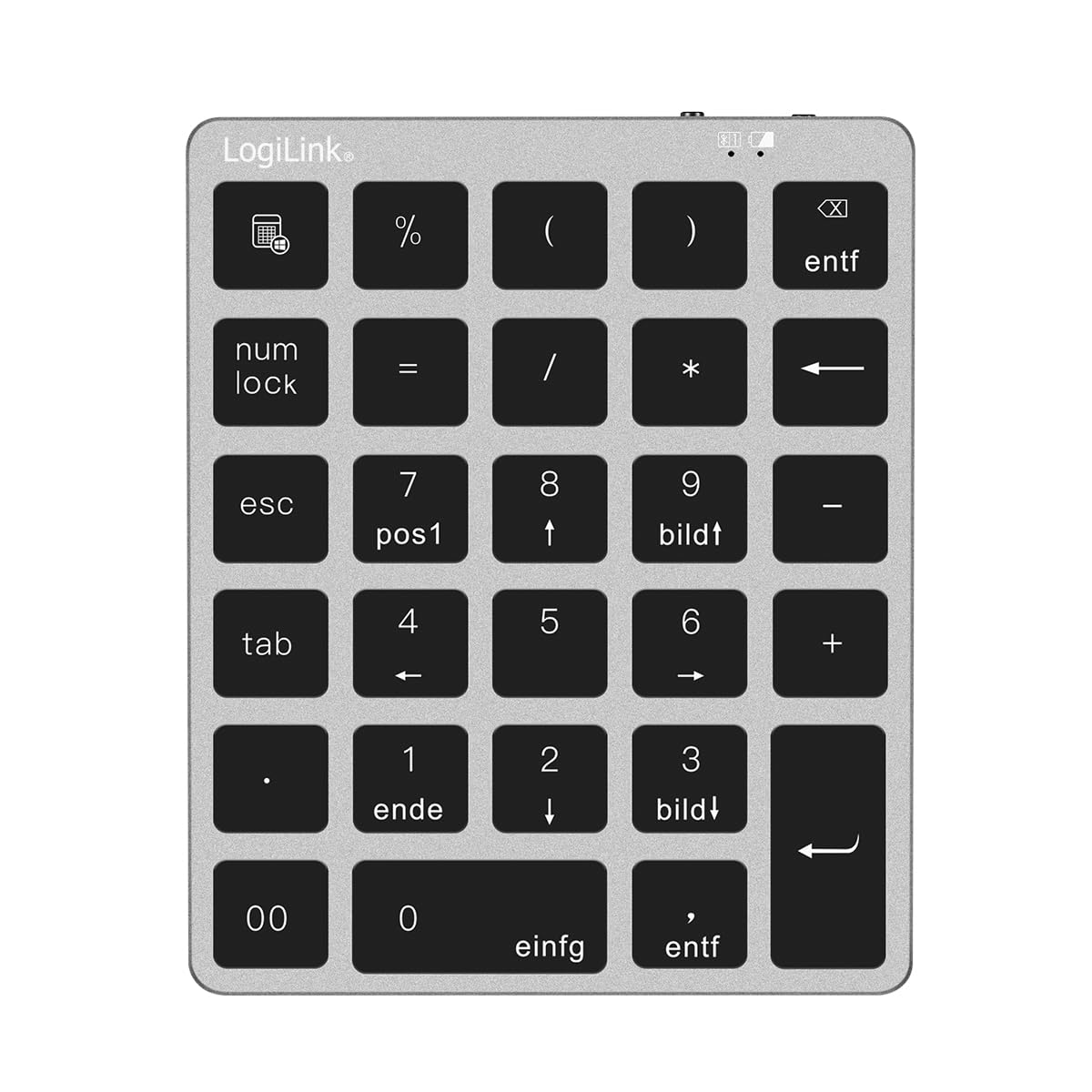 Logilink ID0212 - Teclado inalámbrico de 28 Teclas con BT 5.0, Mecanismo de Tijera