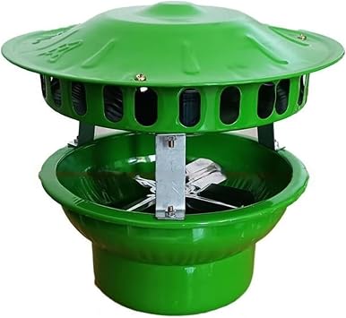 Chimney Fan, Outdoor Air Extractor, Fireplace Chimney Fan, Chimney Smoke Evacuator, Chimney Attachment, Chimney Cover, Ventilation Hood,Green,12.5cm