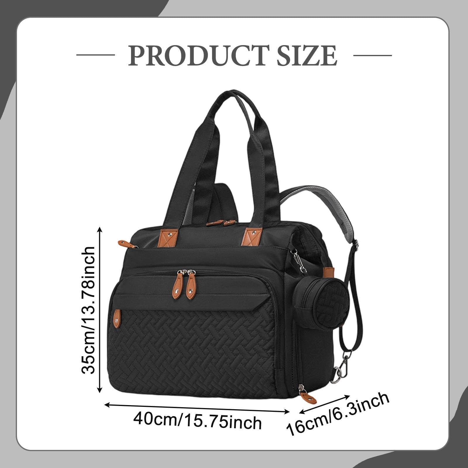 Gralara Wickelrucksack Windeltasche Rucksack Tasche Organizer Wasserfest aus Pflegeleichtem Oxford mit Flaschenfächern Schuhfach Und Nass Trocken Separation, Schwarz