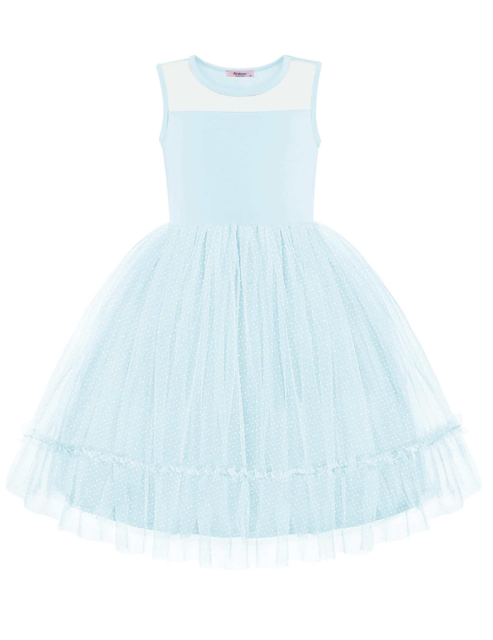 Arshiner Toddler Sleeveless Formal Dress Fancy Cute Tulle Glitter Party Holiday Kids Dresses