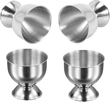 4 Pcs Egg Cups Set   Soft Boiled Egg Holders, Boiled Egg Holder for Breakfast, Durable and Dishwasher Safe Egg Cups, Elegant Egg Cup Set for Dining and Brunch