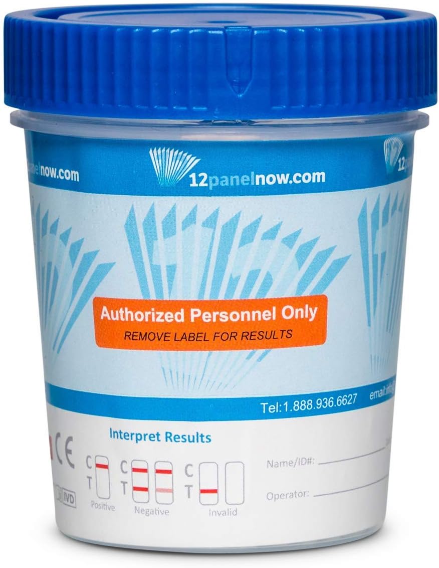 [25 Pack] 8 Panel Drug Test Cups, Tests for AMP BUP BZO COC MET OXY OPI and THC, Drug Test Kit with Temperature Strip, Fast Results, Drug Tests Up to 8 Different Drugs - Multi-Drug Instant Test