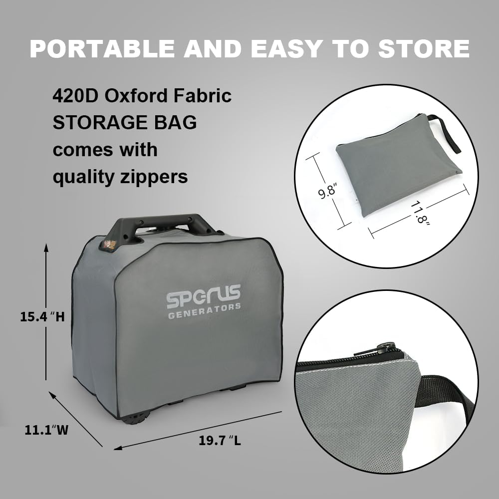 Oxford Dirtproof Fabric Waterproof Dustproof Universal Generator Cover (GRAY, 19.7 x11.1 x 15.4)