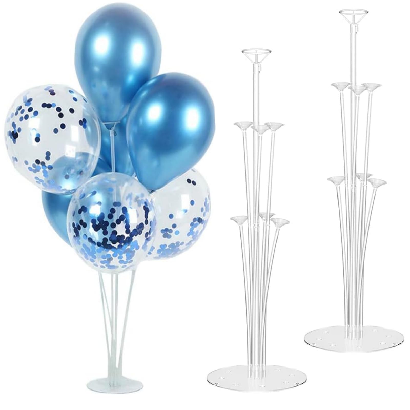 2 Sets Balloon Stand Kits, Reusable Balloon Sticks Holder with Base for Table, Decorations for Party Birthday Wedding Baby Shower Gender Reveal Graduation