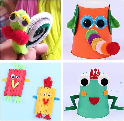 Miniatura 5 de ZZYI 1100 piezas Googly Eyes autoadhesivas, para manualidades, ojos meneantes, varios tamaños, 0.236 in, 0.276 in, 0.315 in, 0.394 in, 0.472 in,