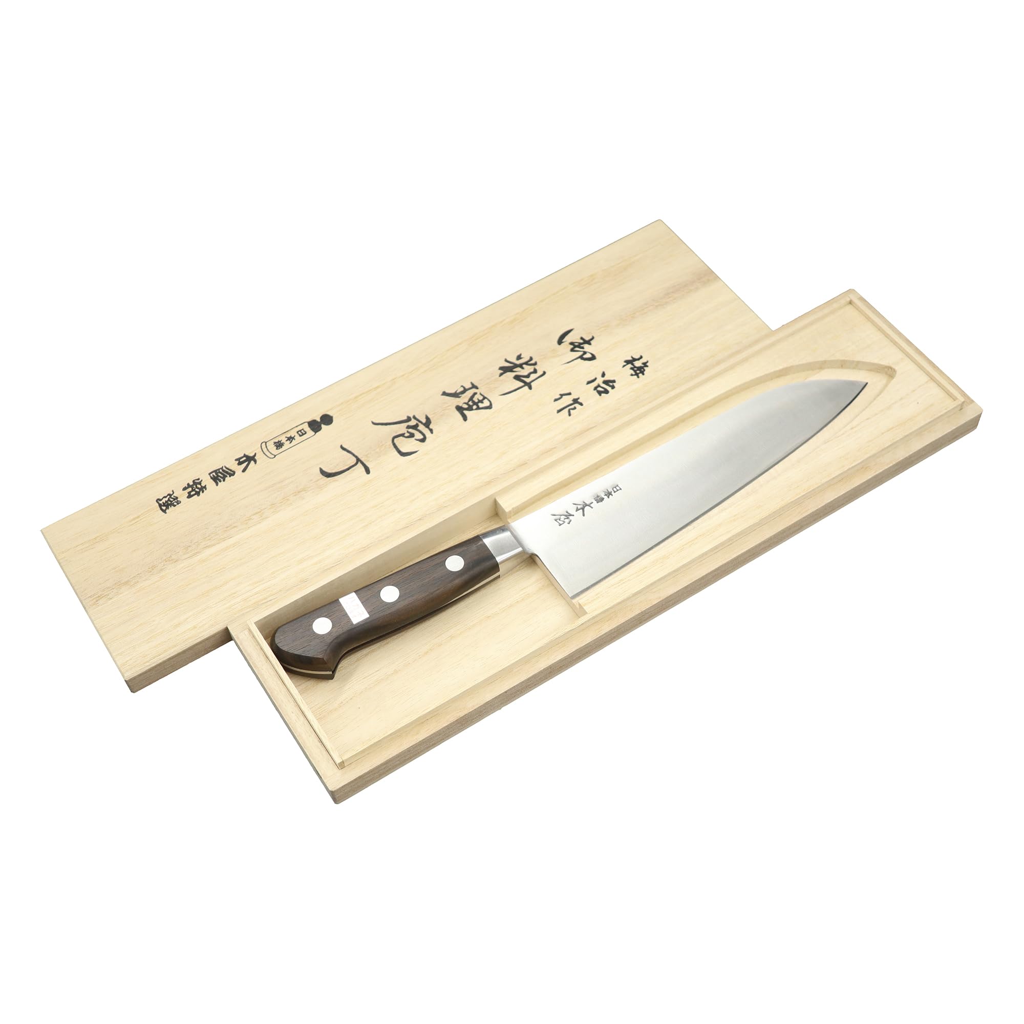 Amazon | 木屋 梅治作 三徳包丁 (鎌型) 180mm 東京製 ハガネ 鋼 黒檀柄