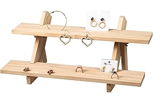 Eiyye 2 Tier Wooden Display Stand: Showcase Your Valuables with Style