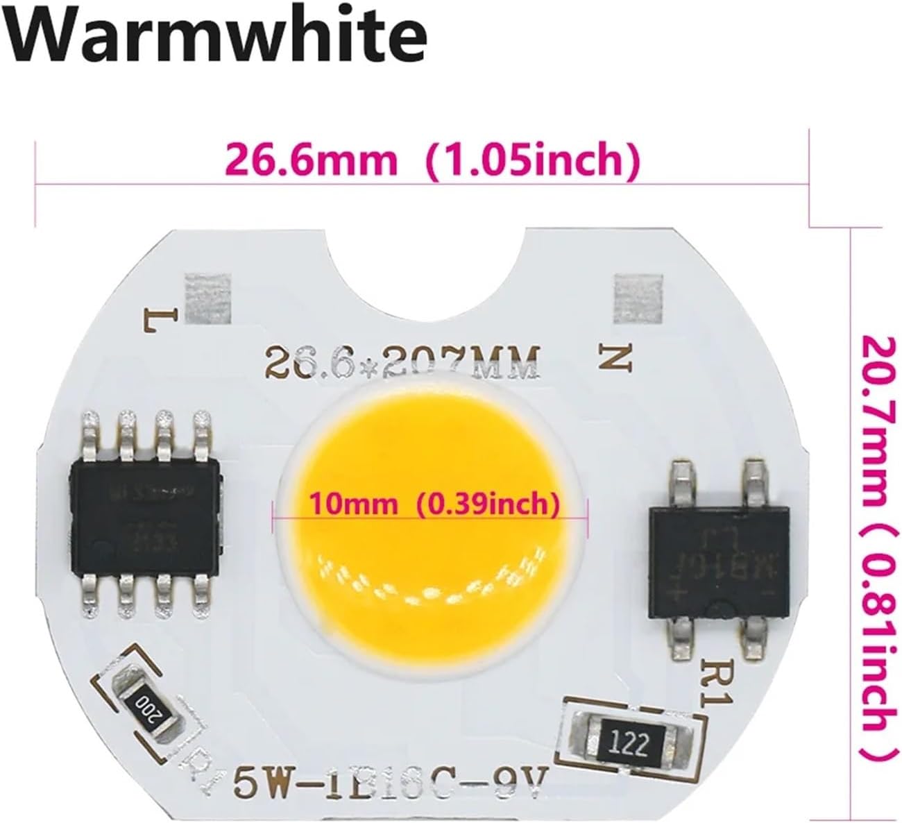 10pcs LED COB Lamp Bead 5W 9V COB Chip 220V Smart IC No Need Drive